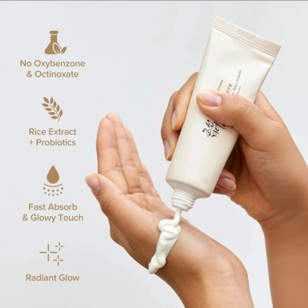 SPF50+  Sunscreen Korean Rice Probiotic Solar Blocker Skin Cream anti UV Sun Block Facial Mild Moisturizer 50Ml