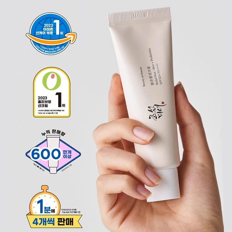 SPF50+  Sunscreen Korean Rice Probiotic Solar Blocker Skin Cream anti UV Sun Block Facial Mild Moisturizer 50Ml